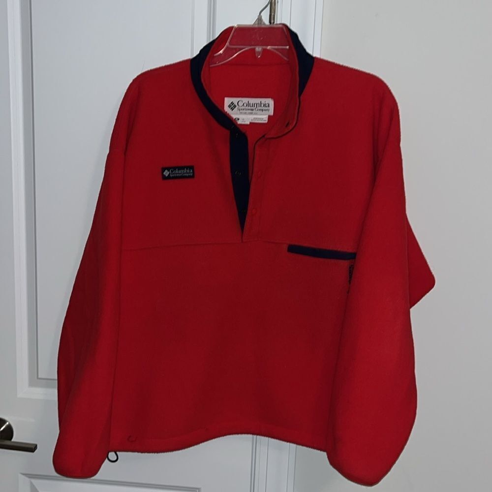 Retro Columbia Sportswear Jacket Mens Big Red Field Gear Fleece Outdoor Vintage